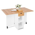 Table  manger table  manger pliante cuisine table mobile  feuilles caduques blanc&chne rouge - mondeer ...