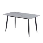 Table à manger rectangulaire 4 - 6 places dimensions 140 x 80 cm en finition stratifié aspect marbre ... Table à manger rectangulaire 4 - 6 places dimensions 140 x 80 cm en finition stratifié aspect marbre ...