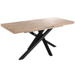 Table à manger rectangulaire extensible en bois coloris chêne - pieds noir - longueur 140 - 220 x profondeur ... Table à manger rectangulaire extensible en bois coloris chêne - pieds noir - longueur 140 - 220 x profondeur ...
