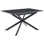 Table à manger rectangulaire extensible en céramique coloris noir - pieds noir - longueur 140 - 180 x ... Table à manger rectangulaire extensible en céramique coloris noir - pieds noir - longueur 140 - 180 x ...