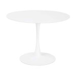 Table à manger ronde pour 4 à 5 personnes diamètre 100 cm finition laquée mate blanche base ronde en ... Table à manger ronde pour 4 à 5 personnes diamètre 100 cm finition laquée mate blanche base ronde en ...