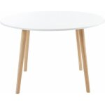 Table à manger ronde - baïta - gamme oratello - laqué blanc mat - l 120 x p 120 x h 76 cm Table à manger ronde - baïta - gamme oratello - laqué blanc mat - l 120 x p 120 x h 76 cm
