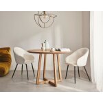 Estrella - table à manger ronde - effet bois - 4 personnes - bois Estrella - table à manger ronde - effet bois - 4 personnes - bois