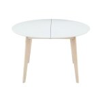 Miliboo - table à manger scandinave ronde extensible blanc et bois l120 - 150 cm leena Miliboo - table à manger scandinave ronde extensible blanc et bois l120 - 150 cm leena