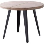Table à manger ronde extensible en bois de chêne miel avec pieds en métal noir - longueur 140 - 180 x ... Table à manger ronde extensible en bois de chêne miel avec pieds en métal noir - longueur 140 - 180 x ...