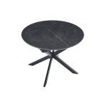 Table à manger ronde extensible en céramique coloris noir - pieds noir - diamètre 100 - 140 x hauteur ... Table à manger ronde extensible en céramique coloris noir - pieds noir - diamètre 100 - 140 x hauteur ...