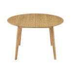 Miliboo - table  manger ronde extensible finition chne l120 - 150 cm leena