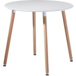 Table � manger ronde scandinave - h. j wedoo - blanc - 80cm - 4 personnes