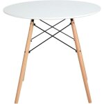 Table � manger scandinave ronde h. j wedoo - blanc - 80cm - 2 � 4 personnes