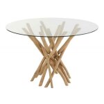 Table  manger en teck driftwood 120cm naturel