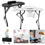 Table de manucure pliable liliin - blanc - avec aspirateur intgr et sac de transport lger