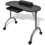Table à manucure pliable avec roulettes noir - salutuya - bd4817 Table à manucure pliable avec roulettes noir - salutuya - bd4817