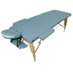 Table de massage pliante 2 zones en bois avec panneau reiki + accessoires et housse de transport - bleu ... Table de massage pliante 2 zones en bois avec panneau reiki + accessoires et housse de transport - bleu ...