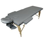 Table de massage pliante 2 zones en bois avec panneau reiki + accessoires et housse de transport - gris ... Table de massage pliante 2 zones en bois avec panneau reiki + accessoires et housse de transport - gris ...