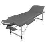 Table de massage pliante 3 zones en aluminium + accessoires et housse de transport - gris - vivezen Table de massage pliante 3 zones en aluminium + accessoires et housse de transport - gris - vivezen