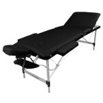 Table de massage pliante 3 zones en aluminium + accessoires et housse de transport - noir - vivezen Table de massage pliante 3 zones en aluminium + accessoires et housse de transport - noir - vivezen