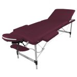 Table de massage pliante 3 zones en aluminium + accessoires et housse de transport - prune - vivezen Table de massage pliante 3 zones en aluminium + accessoires et housse de transport - prune - vivezen