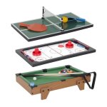 Table multi jeux 3 en 1 - jeu de air hockey mini billard et ping pong coffret pour toute la famille - ...