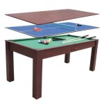 Table multi - jeux 3 en 1 - devessport - avec billard ping - pong et air hockey - marron
