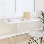 Table murale pliable - gototop - blanc brillant - 100x60x56cm - bois ding�nierie - 20kg max