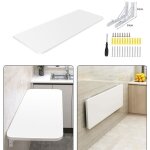Table murale pliante blanc willonin� - bureau cuisine chambre - 60x30cm - gain de place