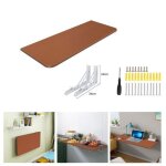 Table murale pliante marron willonin� - bureau cuisine chambre - 60x30cm - gain de place