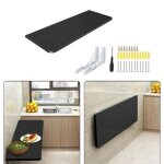 Table murale pliante noir pour bureau cuisine chambre - willonin - 60x30cm - gain de place