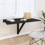 Table murale pliante - vidaxl - 110 x 38 x 75 cm - multicouche - noir - montage facile