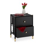 Relaxdays table de nuit 2 tiroirs hxlxp : 555 x 46 x 33 cm meuble chevet petite commode chambre salon ... Relaxdays table de nuit 2 tiroirs hxlxp : 555 x 46 x 33 cm meuble chevet petite commode chambre salon ...