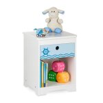 Relaxdays table de chevet enfant design maritime tiroir rangement meuble commode nuit hlp�: 41x32x31 ...