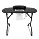 Table � ongles mobile uisebrt avec tiroir et sac de rangement - noir - 98 x 44 x 77cm
