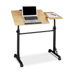 Relaxdays table ordinateur portable hauteur rglable hxlxp : 110 x 100 x 50 cm roues bout de canap lit ...