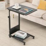 Table pour ordinateur portable - ohmg - modle mobile  4 roulettes - rglable 63 - 95 cm - noir - mdf ...