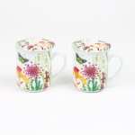 Coffret de tisani�res - table passion - tutti fiori - porcelaine / c�ramique / gr�s - blanc - style vintage ...