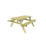 Table pique - nique bois naturel trait� gardiun essential 165x154x75 cm 6 - 8 personnes