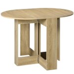 Table � manger - homcom - pliable - 2 abattants - 104 x 76 x 737 cm - ch�ne