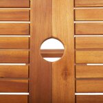 Table pliable de jardin - hililand - bois dacacia massif - dimensions 135x85x75cm - trou de parasol - ...