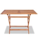 Table pliable de jardin - sliktaa - rectangulaire - bois de teck - 120x70x75 cm - marron