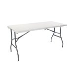 Table pliante - thinia home - 150 cm - rectangulaire - blanc - extrieur