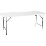Table pliante - blanc - 180 x 70 x 74 cm - polyéthylène - acier - mixte Table pliante - blanc - 180 x 70 x 74 cm - polyéthylène - acier - mixte