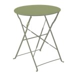 Table pliante en acier vert tilleul - oviala
