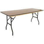 Table pliante en bois 180cm - mob event pro - rectangulaire - 8 personnes - pliant