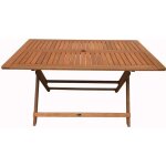 Table pliante bois exotique hong kong - maple - 135 x 80 cm - marron clair