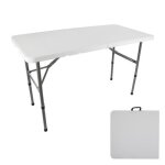 Table pliante camping 120 x 60cm - 2 hauteurs - table pique - nique enfants - table de jardin - blanche ...