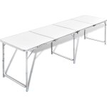 Vidaxl table pliante de camping en aluminium avec hauteur ajustable 240x60 cm 41327 Vidaxl table pliante de camping en aluminium avec hauteur ajustable 240x60 cm 41327