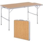 Outsunny - table pliable - aluminium - 120x60x70cm - beige