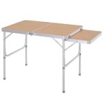 Outsunny - table pliable - aluminium - 90x60x70cm - beige