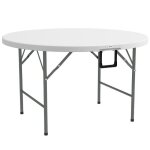 Table ronde de jardin outsunny hdpe 122x122x73cm blanc