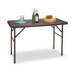 Relaxdays table pliante de jardin bastian pour le camping pratique h x l x p :74 x 1215 x 615 cm marron ...