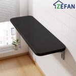 Table pliante murale zefan - noir - meuble de cuisine - 80x60cm - pliable
